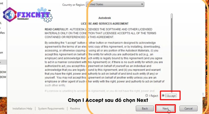 Chọn I Accept sau đó chọn Next.