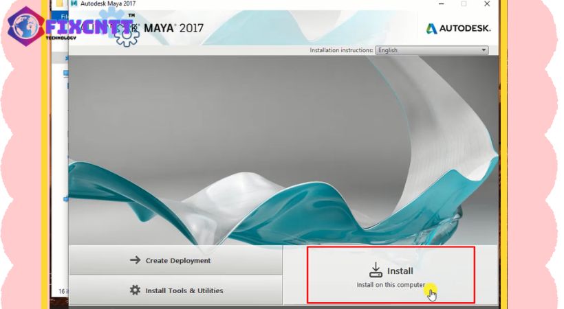 Tiến hành chọn Install Maya 2017.