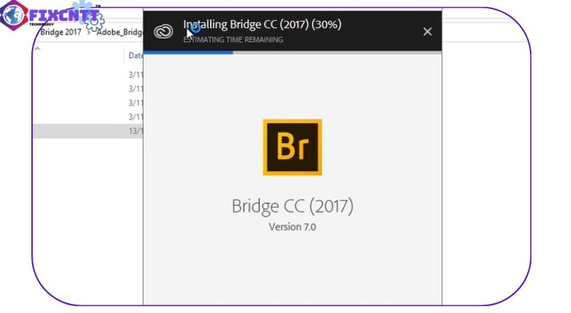 Đợi phần mềm Adobe Bridge cc 2017 được cài đặt.