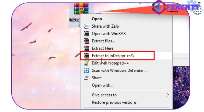Giải nén file cài đặt indesign cs6.