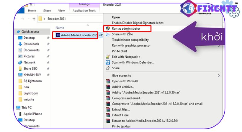 Khởi chạy file cài đặt media encoder 2021.