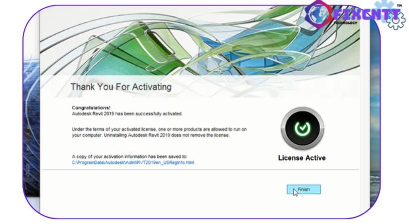 Tiến hành chọn Finish hoàn thành cài đặt revit 2019 