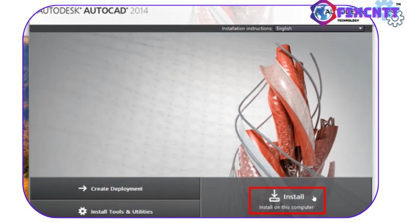 Chọn install Autocad 2014.