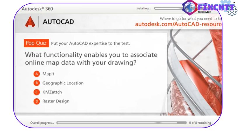 Đợi autocad được cài đặt vào máy.