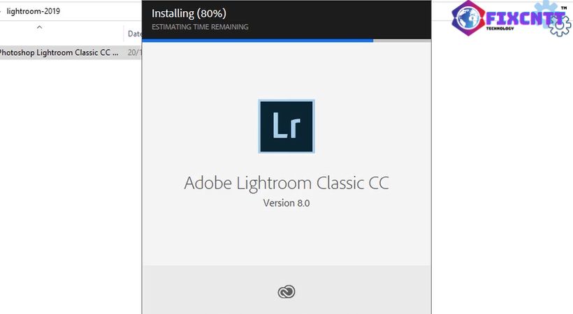 Đợi lightroom 2019 được cài đặt.