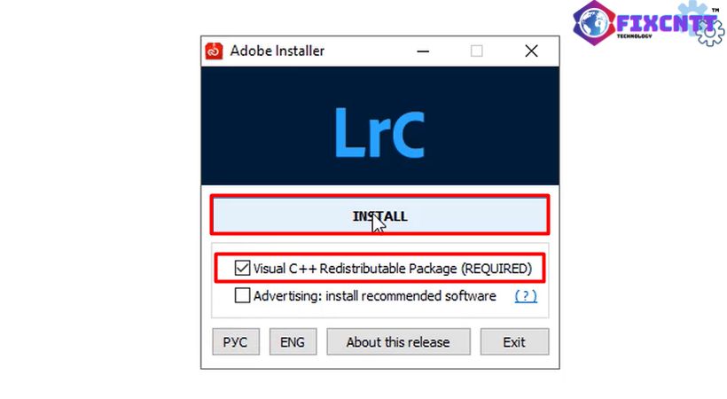 Tiến hành chọn install lightroom 2021.