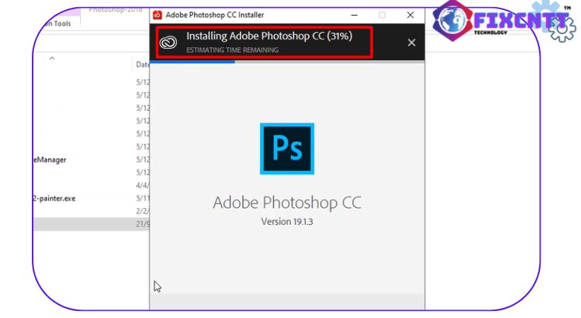 Installing adobe photoshop cc 2018.